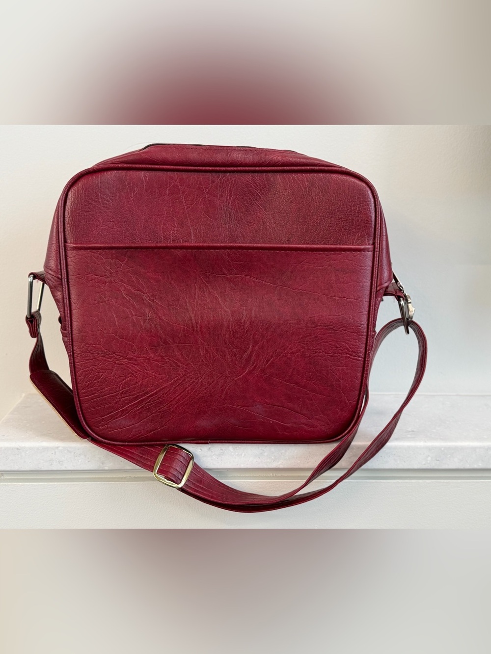 Vintage Samsonite Burgundy Carry On Travel Bag Shoulder Bag Retro Luggage